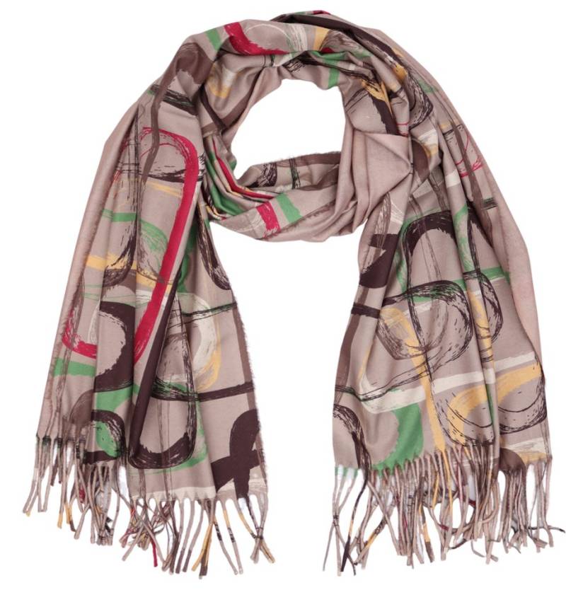 MIRROSI Modeschal weicher und warmer Schal Ring Muster mit Fransen, 70x180cm, (Neue Kollektion Herbst/Winter 2025), Damen Halstuch ideal für Herbst und Winter von MIRROSI