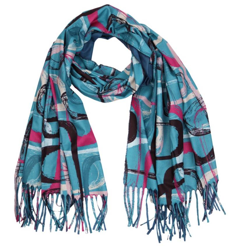 MIRROSI Modeschal weicher und warmer Schal Ring Muster mit Fransen, 70x180cm, (Neue Kollektion Herbst/Winter 2025), Damen Halstuch ideal für Herbst und Winter von MIRROSI