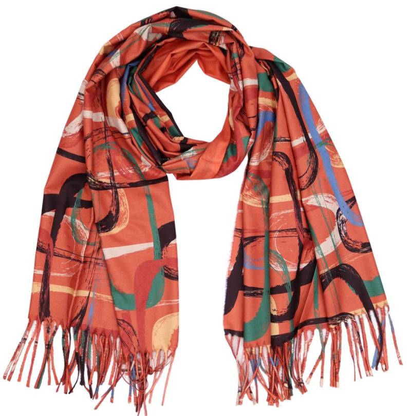 MIRROSI Modeschal weicher und warmer Schal Ring Muster mit Fransen, 70x180cm, (Neue Kollektion Herbst/Winter 2025), Damen Halstuch ideal für Herbst und Winter von MIRROSI