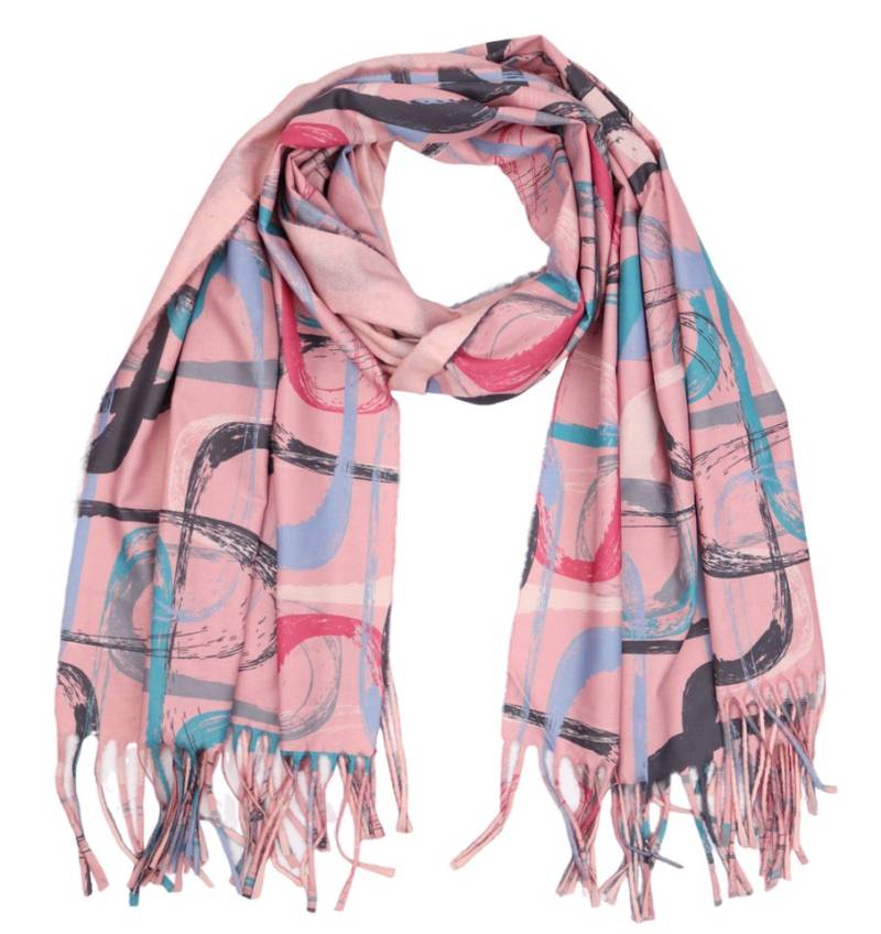 MIRROSI Modeschal weicher und warmer Schal Ring Muster mit Fransen, 70x180cm, (Neue Kollektion Herbst/Winter 2025), Damen Halstuch ideal für Herbst und Winter von MIRROSI