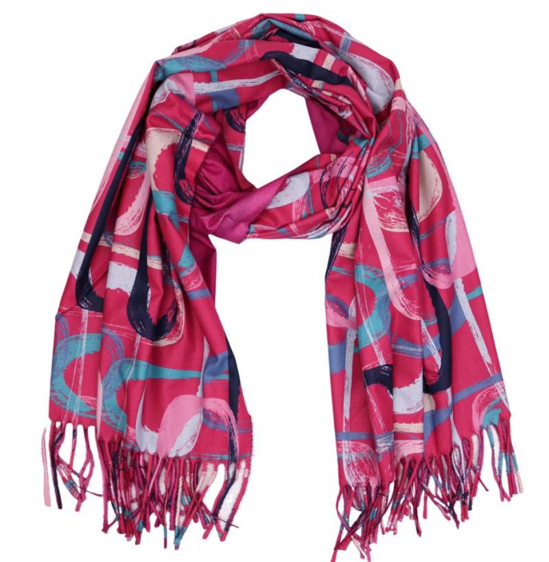 MIRROSI Modeschal weicher und warmer Schal Ring Muster mit Fransen, 70x180cm, (Neue Kollektion Herbst/Winter 2025), Damen Halstuch ideal für Herbst und Winter von MIRROSI