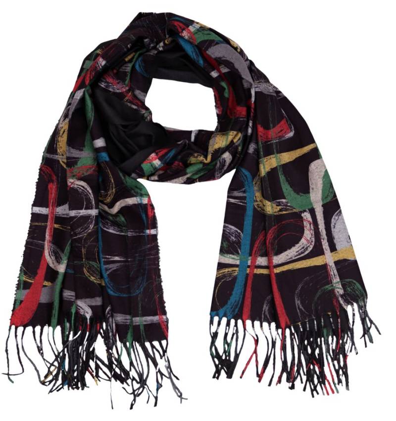 MIRROSI Modeschal weicher und warmer Schal Ring Muster mit Fransen, 70x180cm, (Neue Kollektion Herbst/Winter 2025), Damen Halstuch ideal für Herbst und Winter von MIRROSI