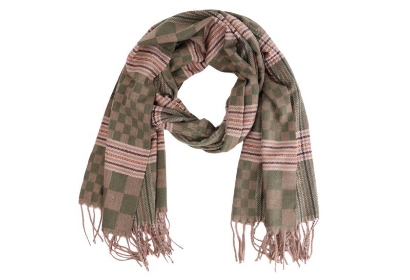MIRROSI Modeschal weicher und warmer Schal Schach Karo mit Fransen, 70x180cm, (Schach Karo Streifen Muster), Damen Halstuch Stola ideal für Herbst und Winter von MIRROSI