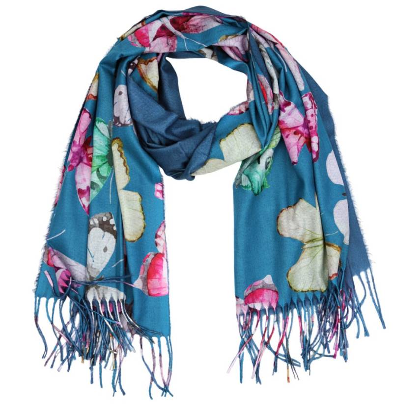 MIRROSI Modeschal weicher und warmer Schal Schmetteringe mit Fransen, 70x180cm, (Neue Kollektion Herbst/Winter 2025), Damen Halstuch ideal für Herbst und Winter von MIRROSI