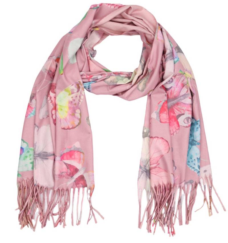 MIRROSI Modeschal weicher und warmer Schal Schmetteringe mit Fransen, 70x180cm, (Neue Kollektion Herbst/Winter 2025), Damen Halstuch ideal für Herbst und Winter von MIRROSI