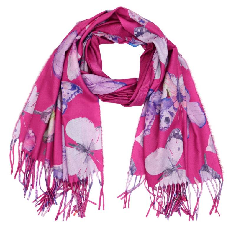 MIRROSI Modeschal weicher und warmer Schal Schmetteringe mit Fransen, 70x180cm, (Neue Kollektion Herbst/Winter 2025), Damen Halstuch ideal für Herbst und Winter von MIRROSI