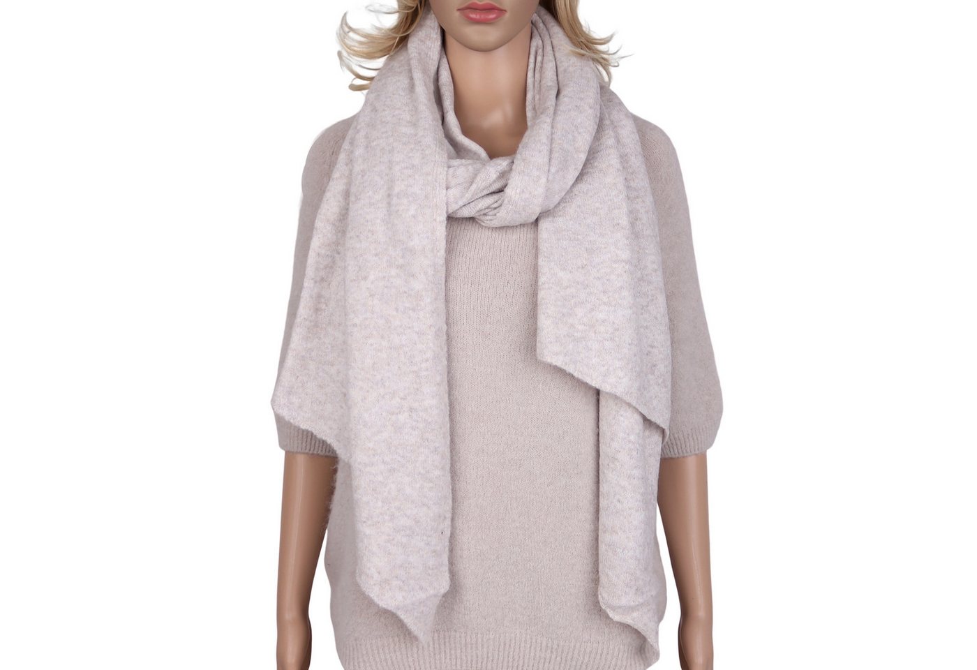 MIRROSI Modeschal weicher und warmer Schal Strick Unifarbe Meliert, Asymmetrisch, (Zeitlose Unifarben), Damen Halstuch ideal für Herbst und Winter ca.200x65cm von MIRROSI