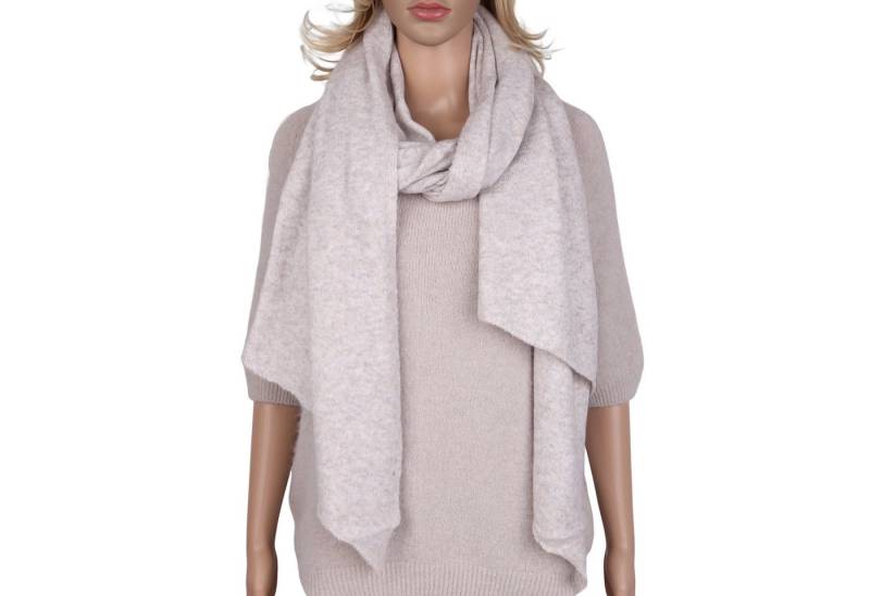 MIRROSI Modeschal weicher und warmer Schal Strick Unifarbe Meliert, Asymmetrisch, (Zeitlose Unifarben), Damen Halstuch ideal für Herbst und Winter ca.200x65cm von MIRROSI