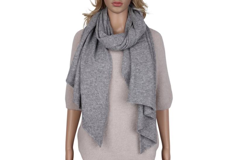 MIRROSI Modeschal weicher und warmer Schal Strick Unifarbe Meliert, Asymmetrisch, (Zeitlose Unifarben), Damen Halstuch ideal für Herbst und Winter ca.200x65cm von MIRROSI