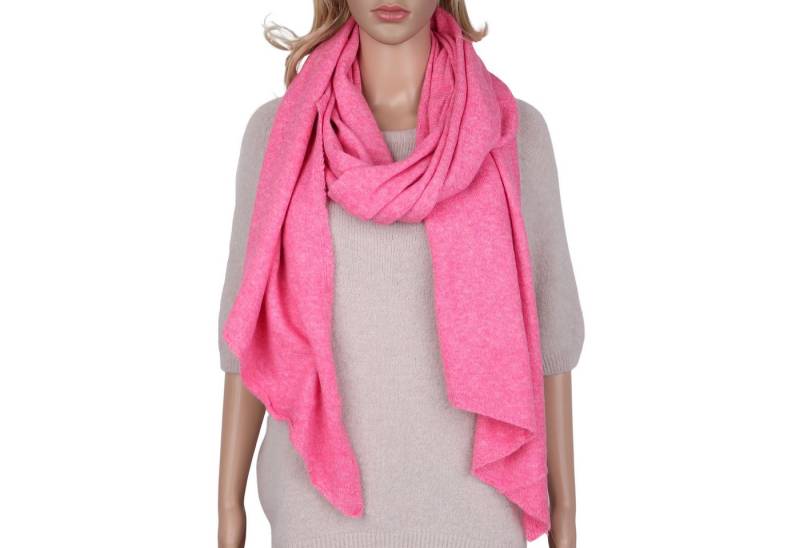 MIRROSI Modeschal weicher und warmer Schal Strick Unifarbe Meliert, Asymmetrisch, (Zeitlose Unifarben), Damen Halstuch ideal für Herbst und Winter ca.200x65cm von MIRROSI