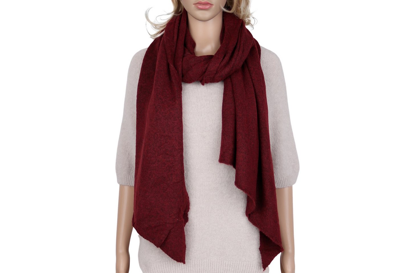 MIRROSI Modeschal weicher und warmer Schal Strick Unifarbe Meliert, Asymmetrisch, (Zeitlose Unifarben), Damen Halstuch ideal für Herbst und Winter ca.200x65cm von MIRROSI