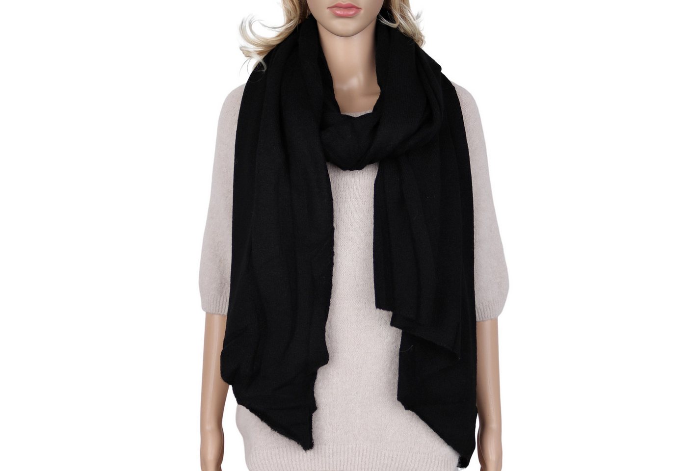 MIRROSI Modeschal weicher und warmer Schal Strick Unifarbe Meliert, Asymmetrisch, (Zeitlose Unifarben), Damen Halstuch ideal für Herbst und Winter ca.200x65cm von MIRROSI