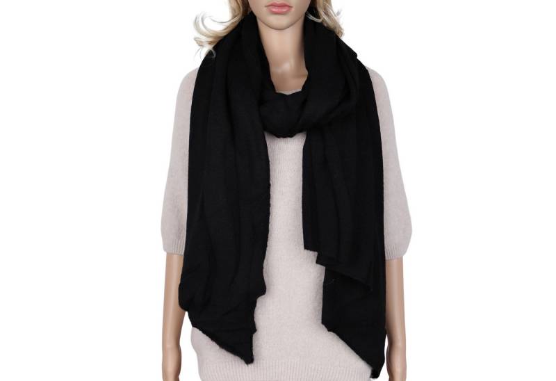 MIRROSI Modeschal weicher und warmer Schal Strick Unifarbe Meliert, Asymmetrisch, (Zeitlose Unifarben), Damen Halstuch ideal für Herbst und Winter ca.200x65cm von MIRROSI