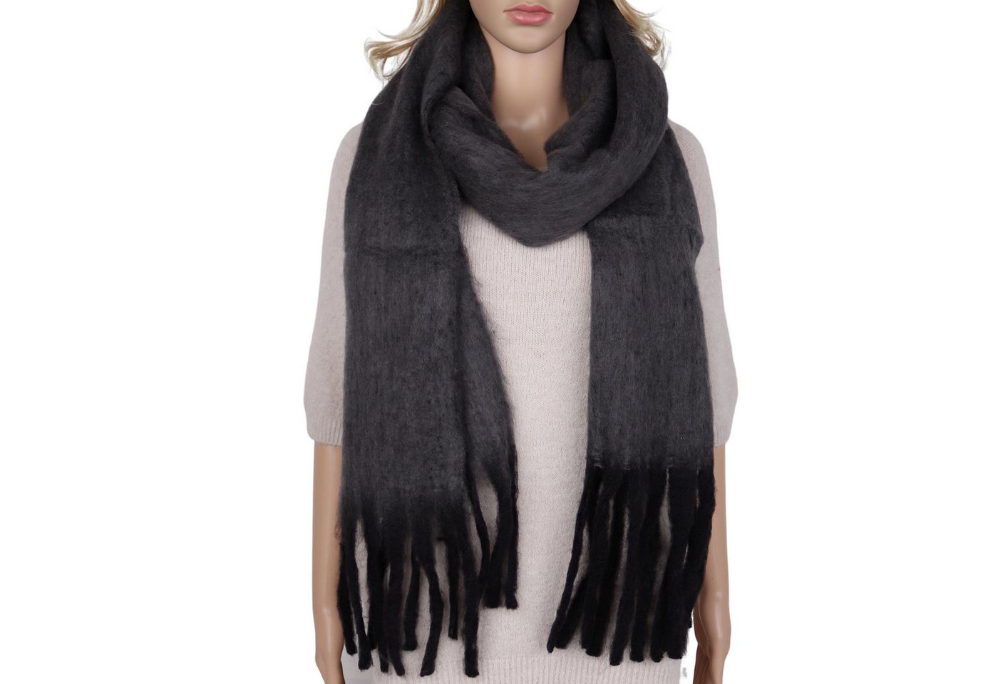 MIRROSI Modeschal weicher und warmer Schal Unifarbe mit Fransen, ca.38x2000cm, (Neue Kollektion Herbst/Winter 2025), Damen Halstuch ideal für Herbst und Winter von MIRROSI