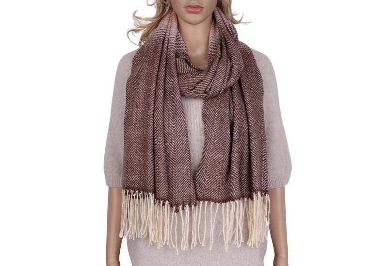 MIRROSI Modeschal weicher und warmer Schal Zickzack mit Fransen, 70x200cm, (Neue Kollektion Herbst/Winter 2025), Damen Halstuch ideal für Herbst und Winter von MIRROSI