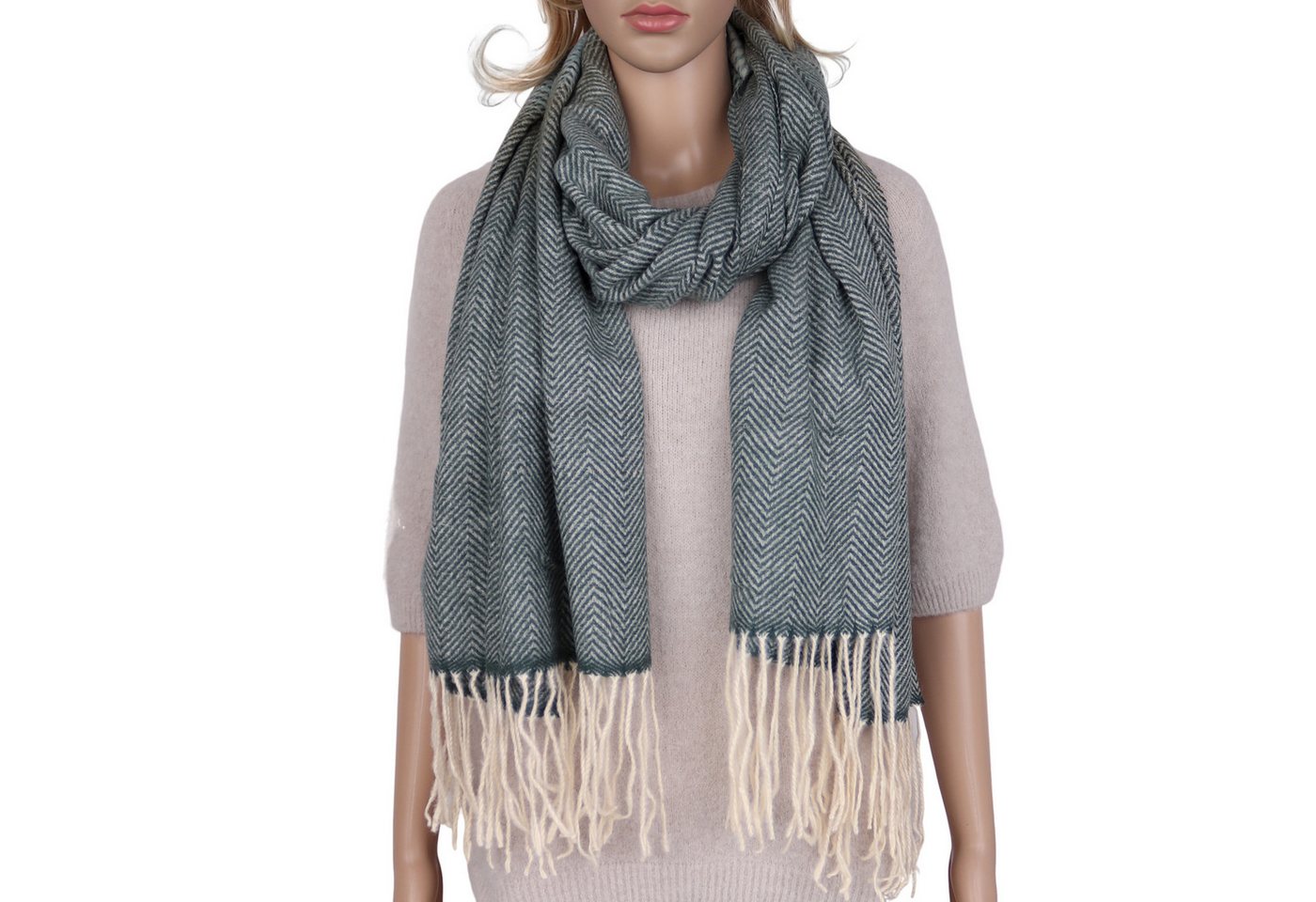 MIRROSI Modeschal weicher und warmer Schal Zickzack mit Fransen, 70x200cm, (Neue Kollektion Herbst/Winter 2025), Damen Halstuch ideal für Herbst und Winter von MIRROSI