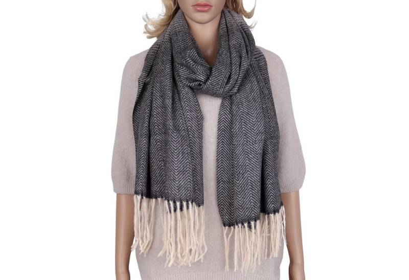 MIRROSI Modeschal weicher und warmer Schal Zickzack mit Fransen, 70x200cm, (Neue Kollektion Herbst/Winter 2025), Damen Halstuch ideal für Herbst und Winter von MIRROSI