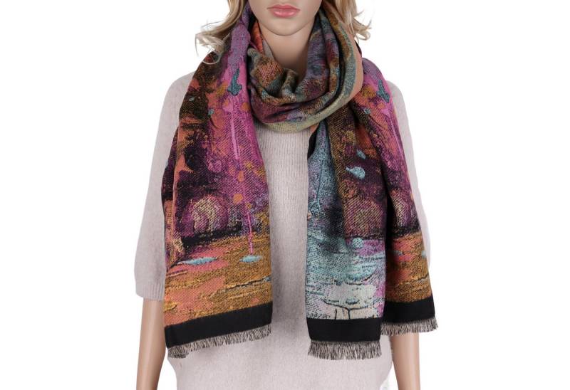MIRROSI Modeschal weicher und warmer Schal ca.70x180cm, Gemälde Design, (Neue Kollektion Herbst/Winter 2025, ca. 400 Gramm), Damen Halstuch ideal für Herbst und Winter von MIRROSI