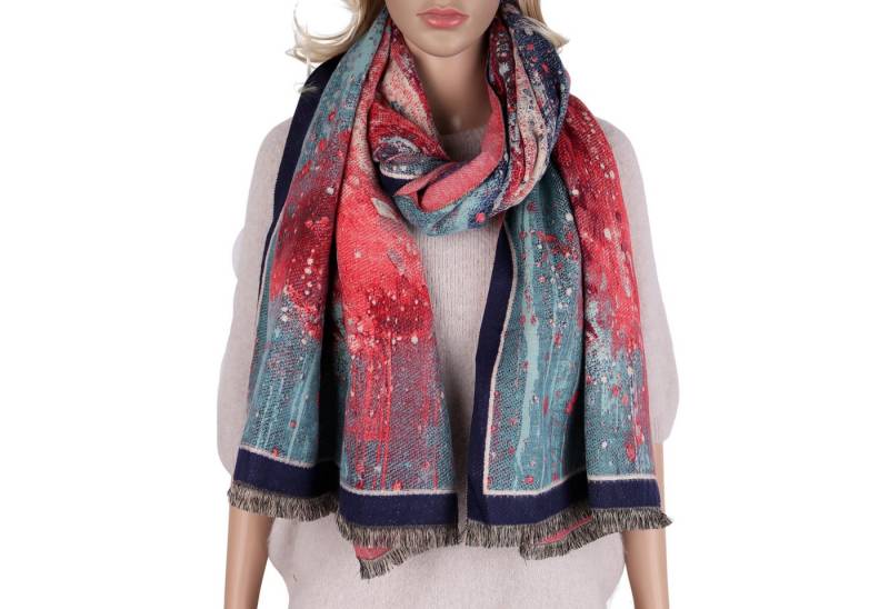 MIRROSI Modeschal weicher und warmer Schal ca.70x180cm, Gemälde Design, (Neue Kollektion Herbst/Winter 2025, ca. 400 Gramm), Damen Halstuch ideal für Herbst und Winter von MIRROSI