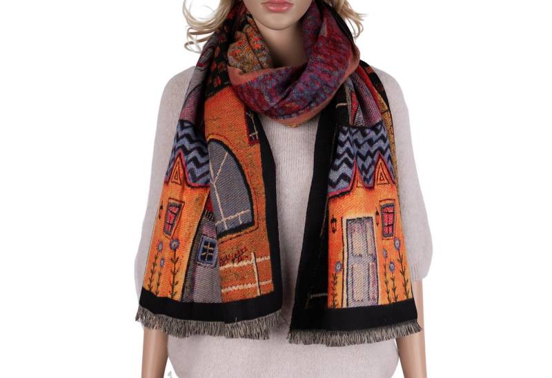 MIRROSI Modeschal weicher und warmer Schal ca.70x180cm, Gemälde Design, (Neue Kollektion Herbst/Winter 2025, ca. 400 Gramm), Damen Halstuch ideal für Herbst und Winter von MIRROSI