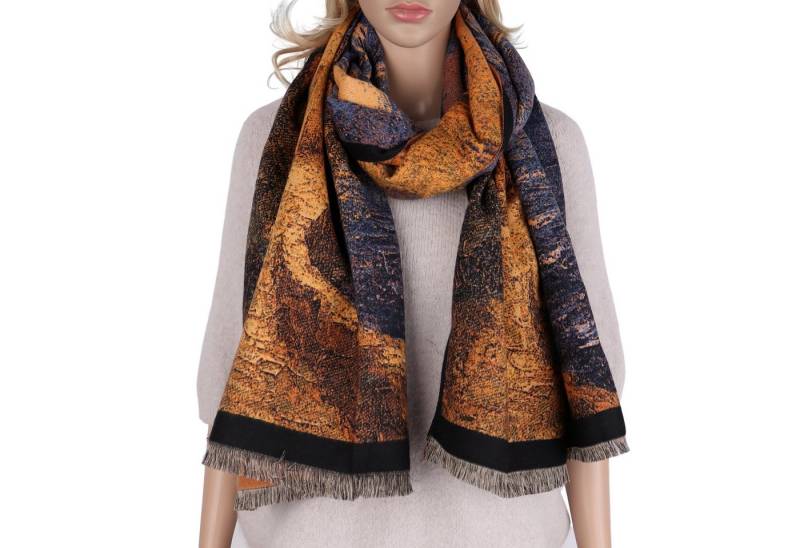 MIRROSI Modeschal weicher und warmer Schal ca.70x180cm, Gemälde Design, (Neue Kollektion Herbst/Winter 2025, ca. 400 Gramm), Damen Halstuch ideal für Herbst und Winter von MIRROSI