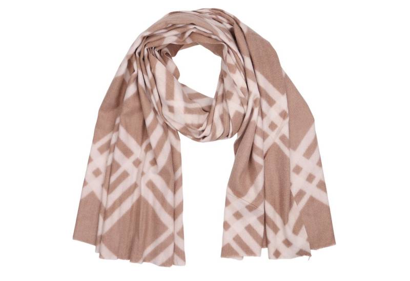 MIRROSI Modeschal weicher und warmer Schal mit Fransen, 70x180cm, (angesagtes Muster Leo karo), Damen Halstuch ideal für Herbst und Winter von MIRROSI