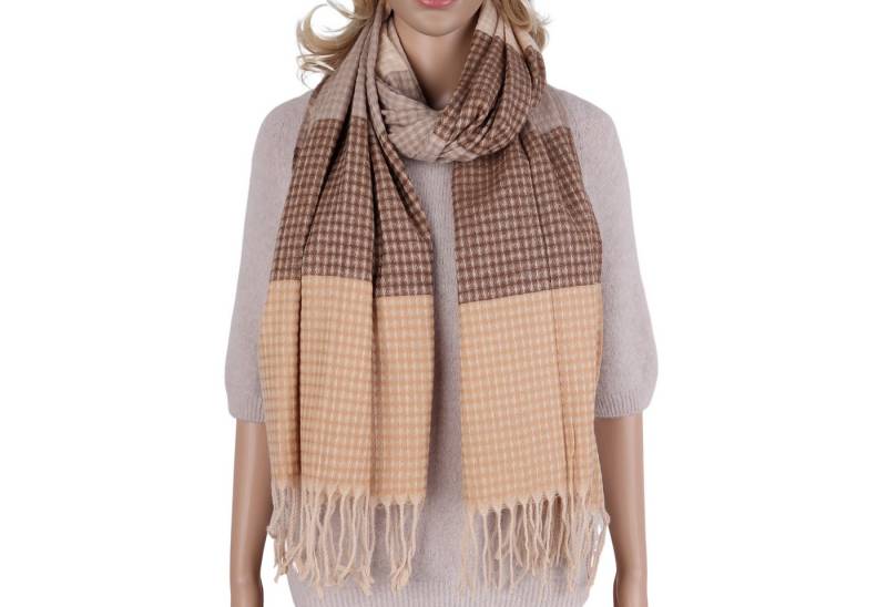 MIRROSI Modeschal weicher und warmer Schal mit Fransen, ca.70x180cm, (Streifen Muster), Damen Halstuch ideal für Herbst und Winter von MIRROSI