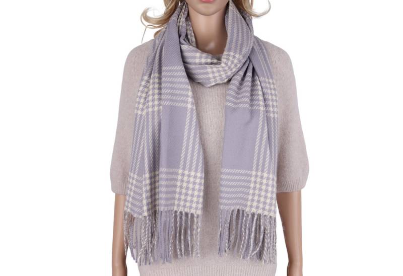 MIRROSI Modeschal weicher und warmer Schal mit Fransen, ca.70x180cm, Karo Muster, (Kariert Muster), Damen Halstuch ideal für Herbst und Winter von MIRROSI
