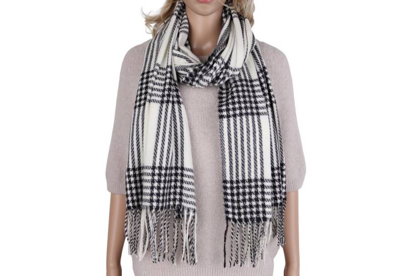 MIRROSI Modeschal weicher und warmer Schal mit Fransen, ca.70x180cm, Karo Muster, (Kariert Muster), Damen Halstuch ideal für Herbst und Winter von MIRROSI