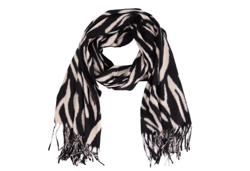 MIRROSI Modeschal weicher und warmer Zebra Muster mit Fransen, 70x180cm, Damen Halstuch Stola ideal für Herbst und Winter von MIRROSI