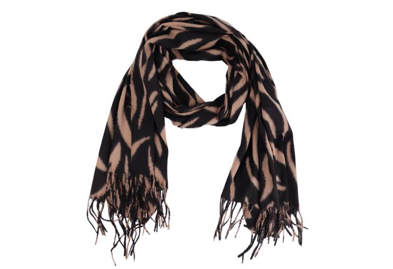 MIRROSI Modeschal weicher und warmer Zebra Muster mit Fransen, 70x180cm, Damen Halstuch Stola ideal für Herbst und Winter von MIRROSI