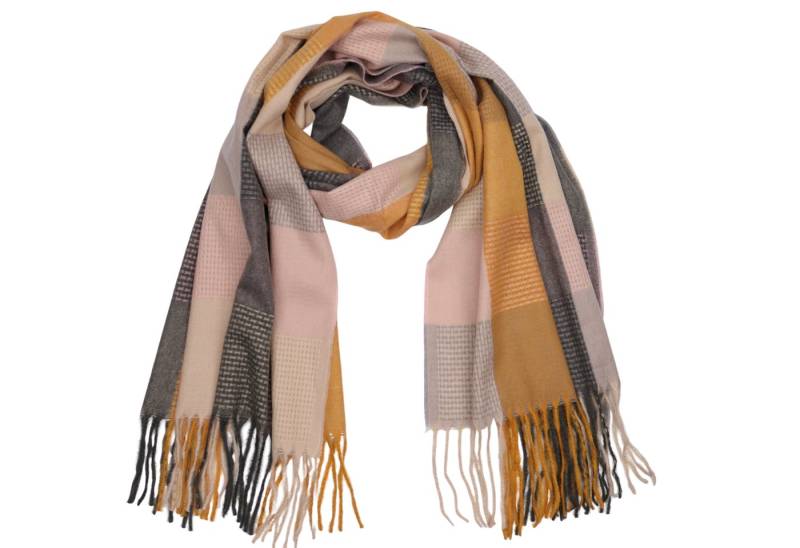 MIRROSI Modeschal weicher und warmer karierter Karo Schal mit Fransen, 70x180cm, (Viele tolle Farboptionen zur Auswahl), Damen Halstuch ideal für Herbst und Winter von MIRROSI