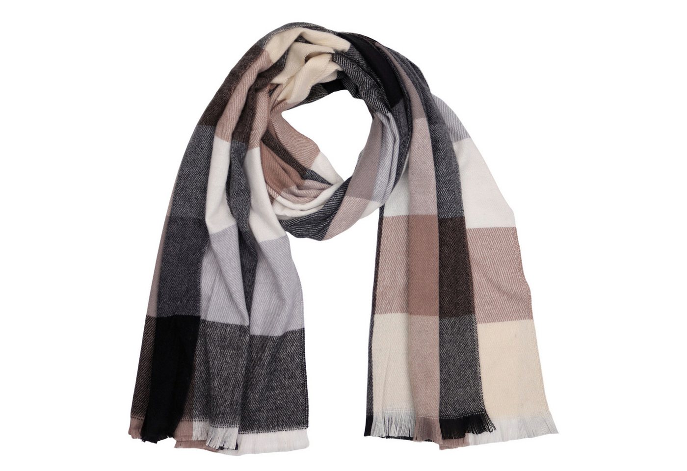 MIRROSI Modeschal weicher und warmer karierter Schal Kurze Fransen, 70x200 cm, (viele tolle Farboptionen zur Auswahl), Damen Halstuch ideal für Herbst und Winter von MIRROSI