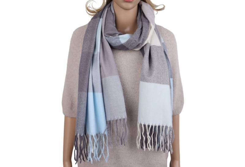 MIRROSI Modeschal weicher und warmer karierter Schal mit Fransen, 70x180cm, (Viele tolle Farboptionen zur Auswahl), Damen Halstuch ideal für Herbst und Winter von MIRROSI