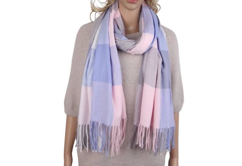 MIRROSI Modeschal weicher und warmer karierter Schal mit Fransen, 70x180cm, (Viele tolle Farboptionen zur Auswahl), Damen Halstuch ideal für Herbst und Winter von MIRROSI