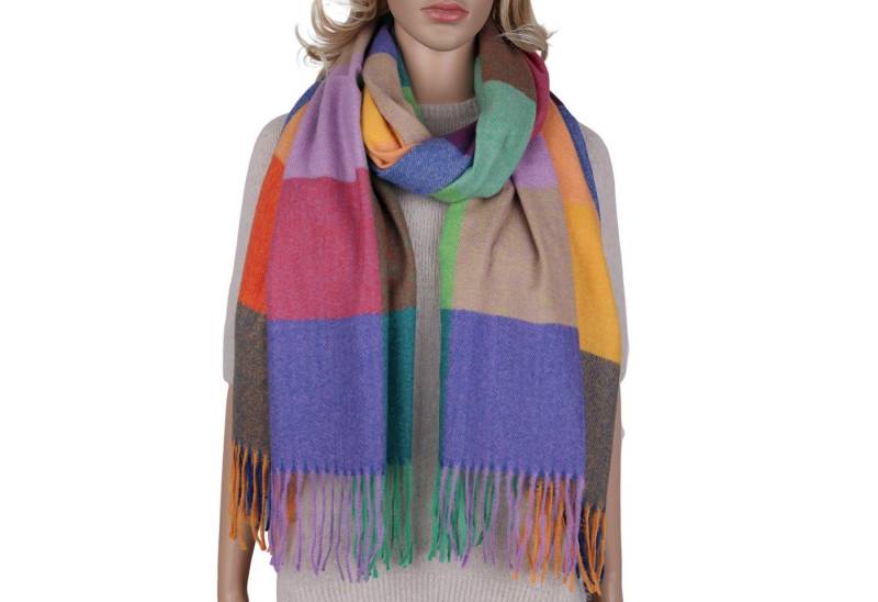 MIRROSI Modeschal weicher und warmer karierter Schal mit Fransen, 70x180cm, (Viele tolle Farboptionen zur Auswahl), Damen Halstuch ideal für Herbst und Winter von MIRROSI