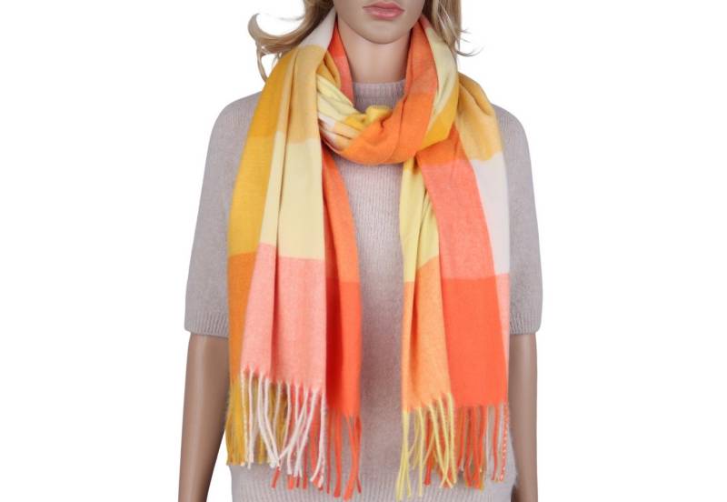 MIRROSI Modeschal weicher und warmer karierter Schal mit Fransen, 70x180cm, (Viele tolle Farboptionen zur Auswahl), Damen Halstuch ideal für Herbst und Winter von MIRROSI