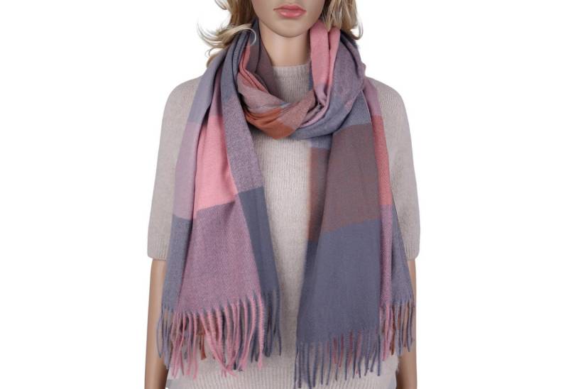 MIRROSI Modeschal weicher und warmer karierter Schal mit Fransen, 70x180cm, (Viele tolle Farboptionen zur Auswahl), Damen Halstuch ideal für Herbst und Winter von MIRROSI