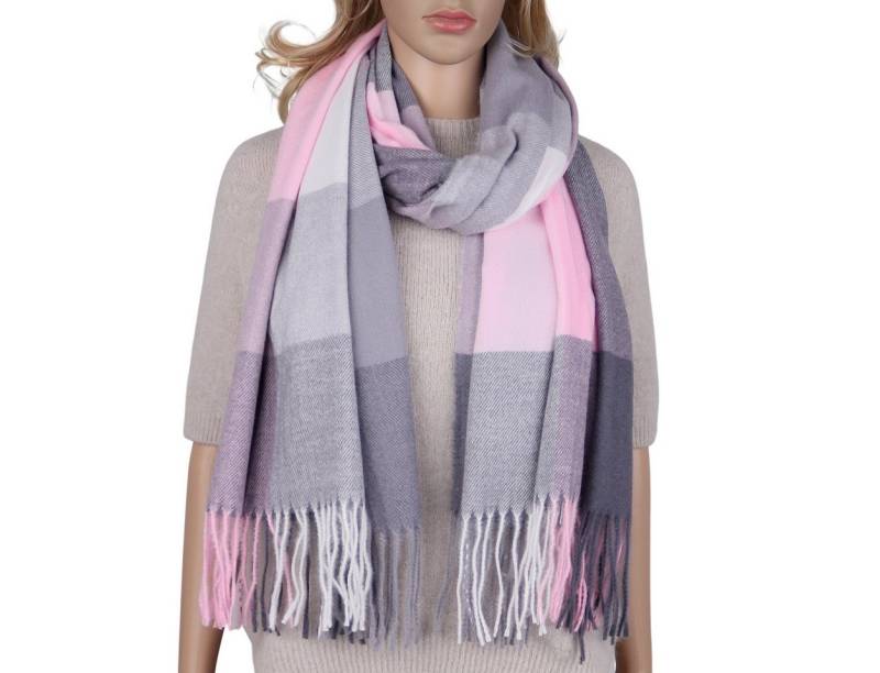 MIRROSI Modeschal weicher und warmer karierter Schal mit Fransen, 70x180cm, (Viele tolle Farboptionen zur Auswahl), Damen Halstuch ideal für Herbst und Winter von MIRROSI