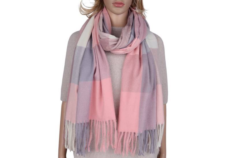 MIRROSI Modeschal weicher und warmer karierter Schal mit Fransen, 70x180cm, (Viele tolle Farboptionen zur Auswahl), Damen Halstuch ideal für Herbst und Winter von MIRROSI