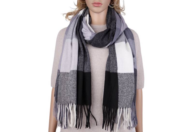 MIRROSI Modeschal weicher und warmer karierter Schal mit Fransen, 70x180cm, (Viele tolle Farboptionen zur Auswahl), Damen Halstuch ideal für Herbst und Winter von MIRROSI