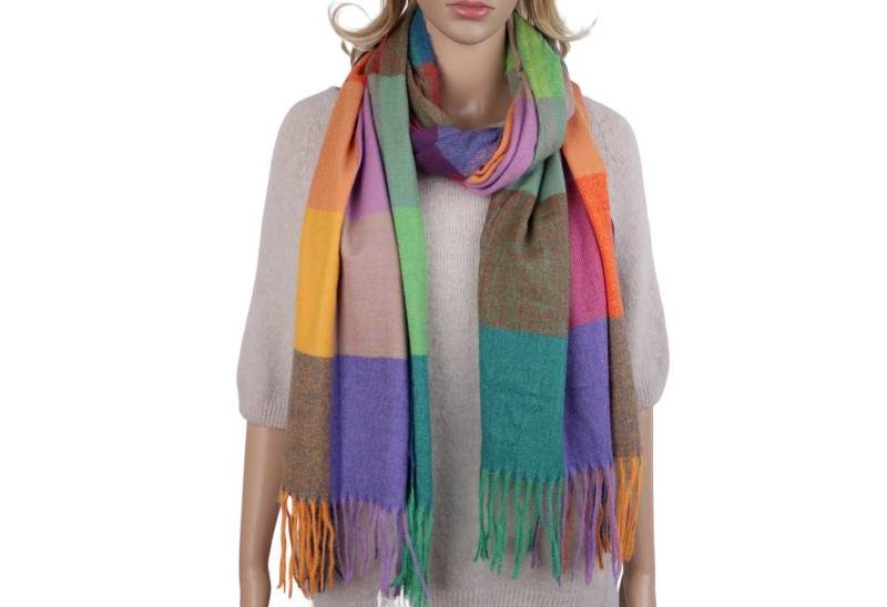 MIRROSI Modeschal weicher und warmer karierter Schal mit Fransen, 70x180cm, (Viele tolle Farboptionen zur Auswahl), Damen Halstuch ideal für Herbst und Winter von MIRROSI