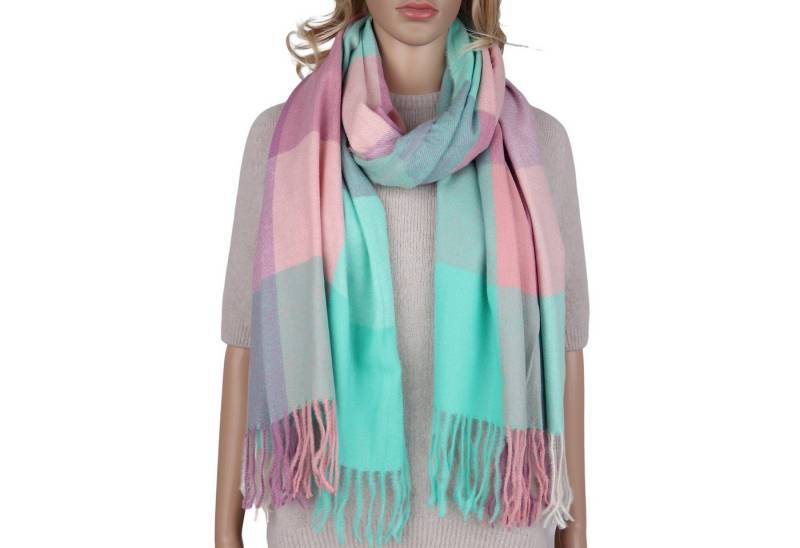 MIRROSI Modeschal weicher und warmer karierter Schal mit Fransen, 70x180cm, (Viele tolle Farboptionen zur Auswahl), Damen Halstuch ideal für Herbst und Winter von MIRROSI
