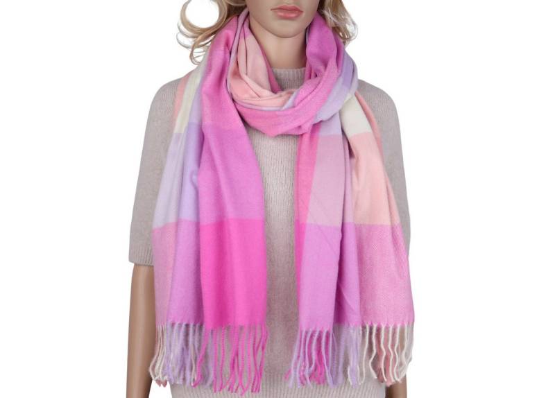 MIRROSI Modeschal weicher und warmer karierter Schal mit Fransen, 70x180cm, (Viele tolle Farboptionen zur Auswahl), Damen Halstuch ideal für Herbst und Winter von MIRROSI