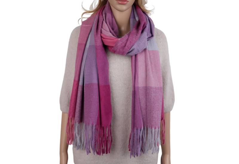 MIRROSI Modeschal weicher und warmer karierter Schal mit Fransen, 70x180cm, (Viele tolle Farboptionen zur Auswahl), Damen Halstuch ideal für Herbst und Winter von MIRROSI