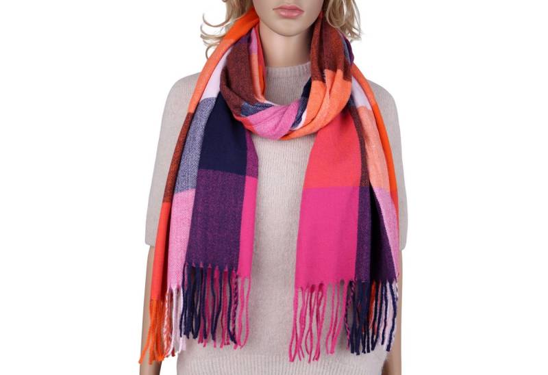 MIRROSI Modeschal weicher und warmer karierter Schal mit Fransen, 70x180cm, (Viele tolle Farboptionen zur Auswahl), Damen Halstuch ideal für Herbst und Winter von MIRROSI