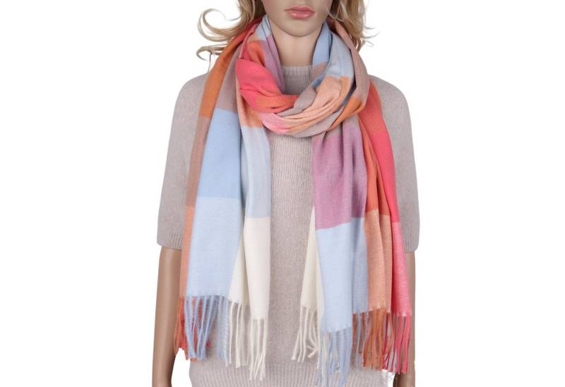 MIRROSI Modeschal weicher und warmer karierter Schal mit Fransen, 70x180cm, (Viele tolle Farboptionen zur Auswahl), Damen Halstuch ideal für Herbst und Winter von MIRROSI