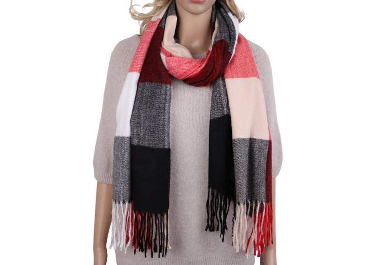 MIRROSI Modeschal weicher und warmer karierter Schal mit Fransen, 70x180cm, (Viele tolle Farboptionen zur Auswahl), Damen Halstuch ideal für Herbst und Winter von MIRROSI