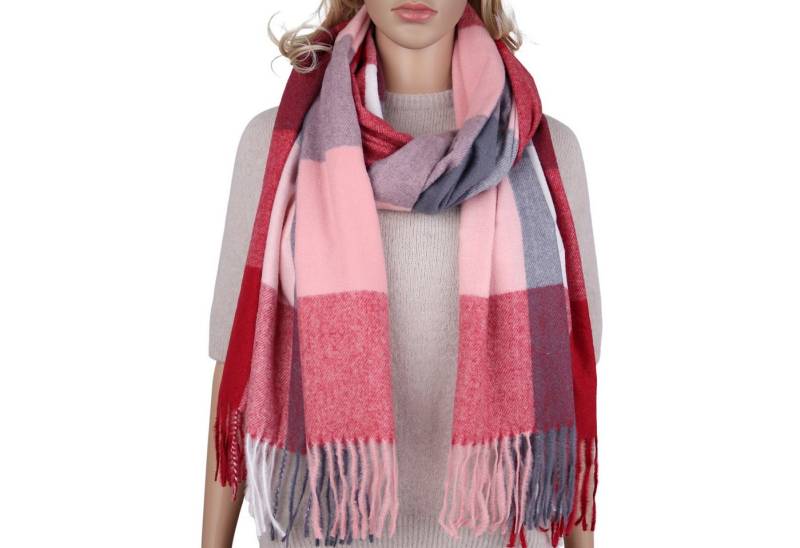 MIRROSI Modeschal weicher und warmer karierter Schal mit Fransen, 70x180cm, (Viele tolle Farboptionen zur Auswahl), Damen Halstuch ideal für Herbst und Winter von MIRROSI