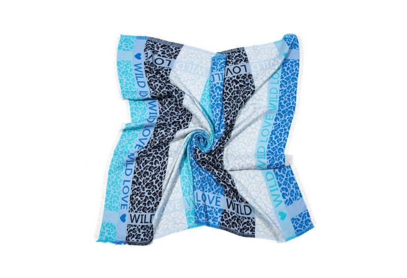 MIRROSI Modetuch kuschliger und warmer viereckstuch Tuch XXL cm 110 x 110cm, (ca. 220 Gramm, Neue Kollektion Herbst/Winter 2025), Leopard Love Herzen Muster wärmend & weich von MIRROSI